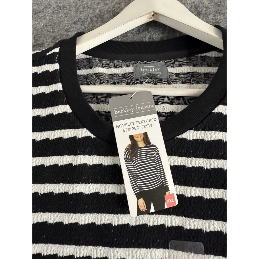 Berkley Jensen Sweater Womens 2XL Crew Neck Sweatshirt XXL Striped Textured N282 - Picture 2 of 10